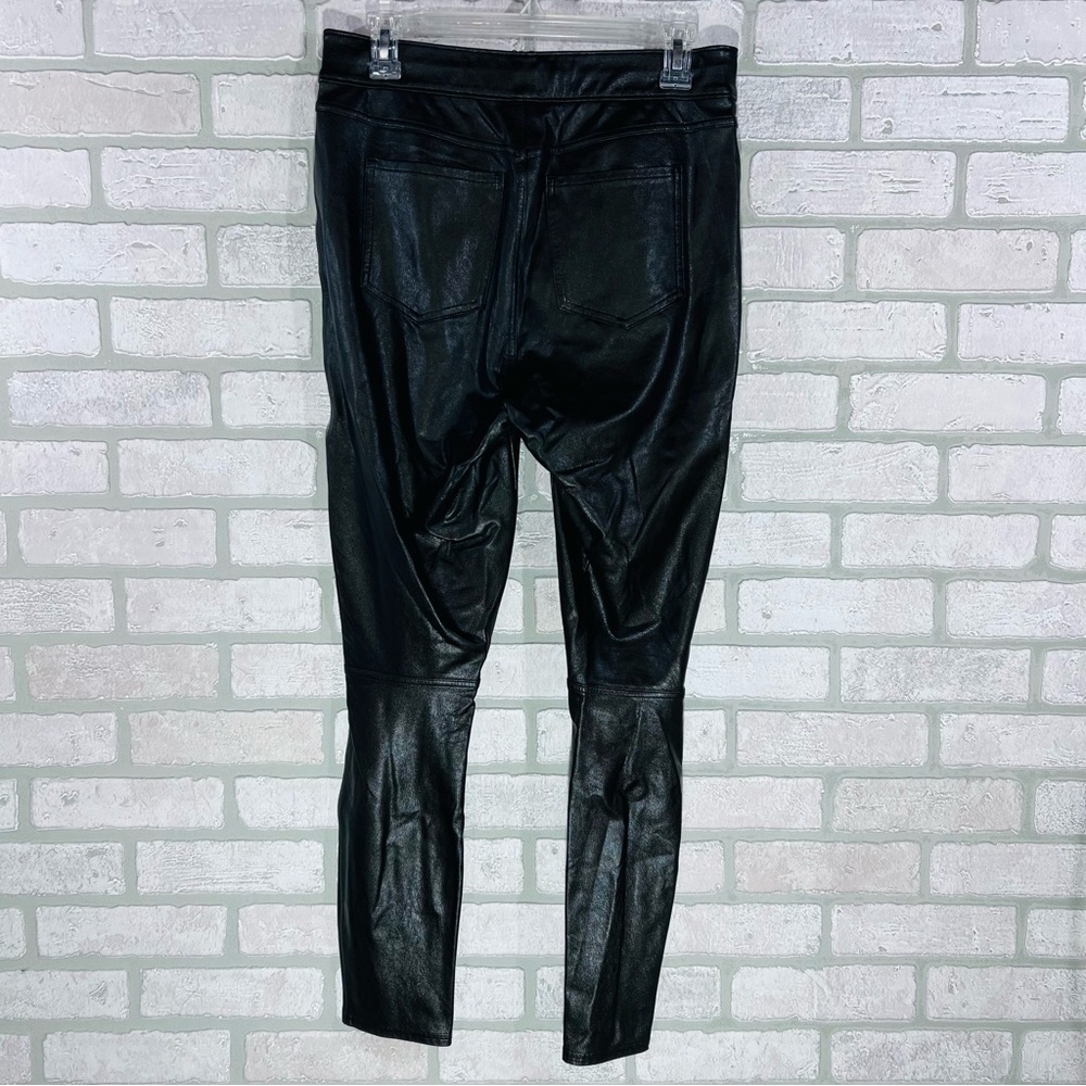 SPANX Black Skinny Faux Leather-Look Skinny Jeans in Noir Size M - Picture 8 of 10